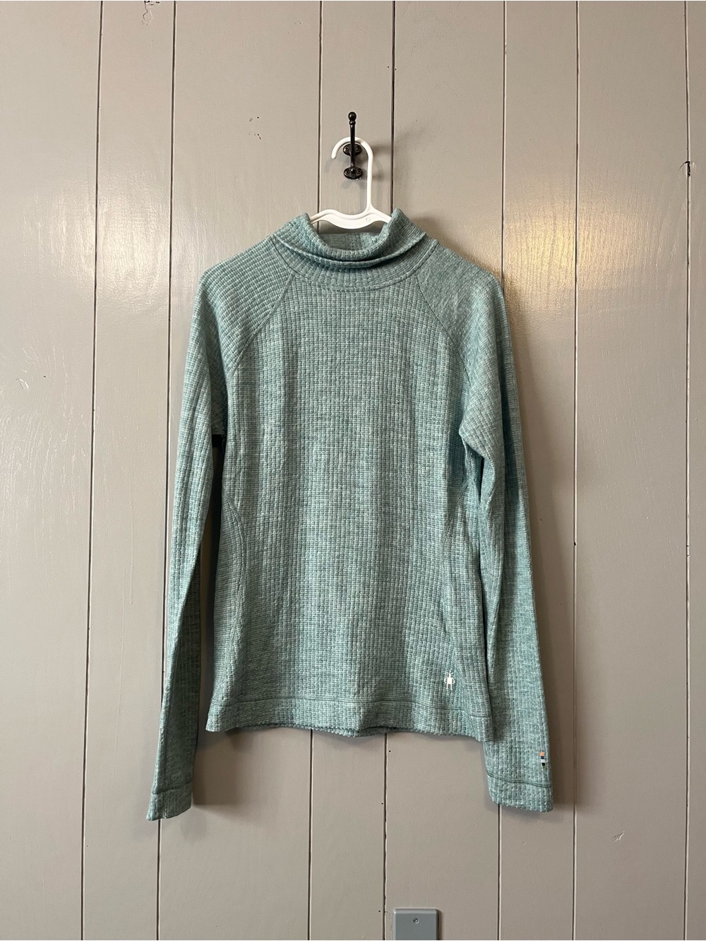 Smartwool Thermal Merino Rib Turtleneck Arctic Green Heather Women's Size M